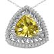 Citrine Halo Trillion Gem Birth Stone Pendant 18