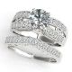 G-H Real Diamond Antique Multi-Row Engagement Ring Band 14K Gold