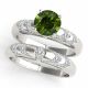 Green Real Diamond Designer Vintage Wedding Ladies Ring Band 14K Gold