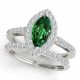 Green Diamond  Fancy Marquise Engagement Ring Band 14K Gold