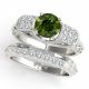 Green Real Diamond Designer Lovely Solitaire Ring Band 14K Gold