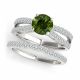 1.25 Carat Green Diamond Designer Solitaire Multirow Promise Ring Band 14K Gold