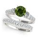 Green Diamond Classic Wedding Solitaire Ladies Ring Band 14K Gold