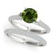 Green Diamond Fishtail Style Diamond Engagement Ring Band 14K Gold