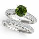 Green Real Diamond Classy Round Solitaire Wedding Ring Band 14K Gold