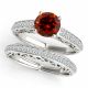 Red Real Diamond Classy Round Solitaire Wedding Ring Band 14K Gold