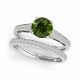 1.25 Carat Green Diamond Cathedral Channel Set Wedding Ring Band 14K Gold