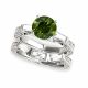 Green Diamond Three Stone Solitaire Ring Band 14K Gold