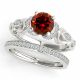 Red Real Diamond Fancy Antique Design Solitaire Ring Band 14K Gold