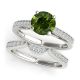 Green Diamond Beautiful Brilliant Cut Set Wedding Ring Band 14K Gold