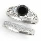 Black Real Diamond Designer Vintage Anniversary Ring Band 14K Gold