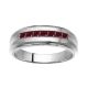 0.7 Carat Red Diamond Princess 7 Stone Mounting Wedding Mens Ring 14K Gold