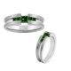 0.85 Carat Green Diamond Princess Designer Engagement Ring Band 14K Gold