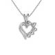 G-H I1 Diamond Heart Charm Necklace 18 Inch Chain 14K Gold-7