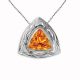 Trillion Citrine Birthstone Solitaire Pendant Necklace 14K Gold