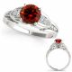 Red Diamond Antique Prong Set Solitaire Wedding Ring 14K Gold