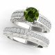 Green Real Diamond Beautiful Channel Set Solitaire Ring Band 14K Gold