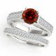 Red Real Diamond Precious Round Channel Set Ring Band 14K Gold