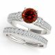 Red Real Diamond Simple Round Solitaire Wedding Ring Band 14K Gold