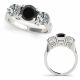 2 Carat Black Diamond Lovely Three Stone Round Wedding Ring 14K Gold