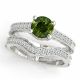 Green Real Diamond Classic Solitaire Anniversary Ring Band 14K Gold