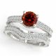 Red Real Diamond Classic Solitaire Anniversary Ring Band 14K Gold