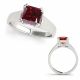 Red Diamond Beautiful Squre Diamond Shank Promise Ring 14K Gold