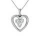 G-H I1 Three Stone Heart Necklace 18 Inch Chain 14K Gold