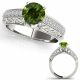 Green Real Diamond Classically Styled Anniversary Ring Band 14K Gold