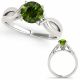 Green Real Diamond Designer Infinity Solitaire Bridal Ring 14K Gold