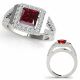 1.75 Carat Red Diamond Princess Square Split Shank Engagement Ring 14K Gold