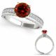 Red Diamond Beautiful Channel Set Solitaire Ring 14K Gold