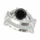 1.5 Carat Black Diamond Antique Twisted Engagement Ring Band 14K Gold