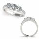 G-H Diamond Beautiful 3 Stone Channel Set Wedding Ring 14K Gold