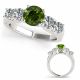 Green Diamond Bridal Designer Lovely Classy Promise Ring 14K Gold