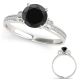 Black Diamond Engagement Designer Solitaire Ladies Ring 14K Gold