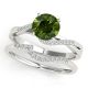 Green Real Diamond Designer By Pass Engagement Ring Band 14K Gold