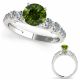 Green Diamond Lovely Classy Engagement Ladies Ring Band 14K Gold