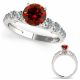 Red Diamond Lovely Classy Engagement Ladies Ring Band 14K Gold