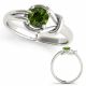 Green Real Diamond Fancy Solitaire Love Knot Fashion Ring 14K Gold