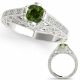 0.5 Carat Green Real Diamond Fancy Antique Round Anniversary Ring 14K Gold