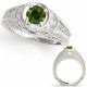 0.5 Carat Green Real Diamond Classy Antique Engagament Ring Fine 14K Gold