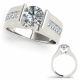 1.5 Carat G-H Diamond Designer Channel Set Solitaire Ring 14K Gold