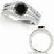 1.5 Carat Black Diamond Beautiful Multi 3-Row Engagement Ring 14K Gold