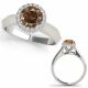 Champagne Diamond  Round Lovely Engagement Wedding Ring 14K Gold