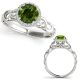 Green Diamond Twisted Shank Engagement Design Ring 14K Gold