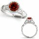 Red Diamond Twisted Shank Engagement Design Ring 14K Gold