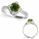 0.75 Carat Green Diamond Designer Halo Engagement Beautiful Ring 14K Gold