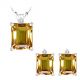 Citrine Emerald Birth GemStone Set Pendant Earring  Diamond 14K Gold