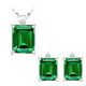 Emerald Emerald Birth GemStone Set Pendant Earring  Diamond 14K Gold